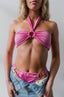 Mischa Ring Halter Bandeau Top in Malibu Pink