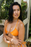 Cleo Triangle Bikini Top in Spritz Orange